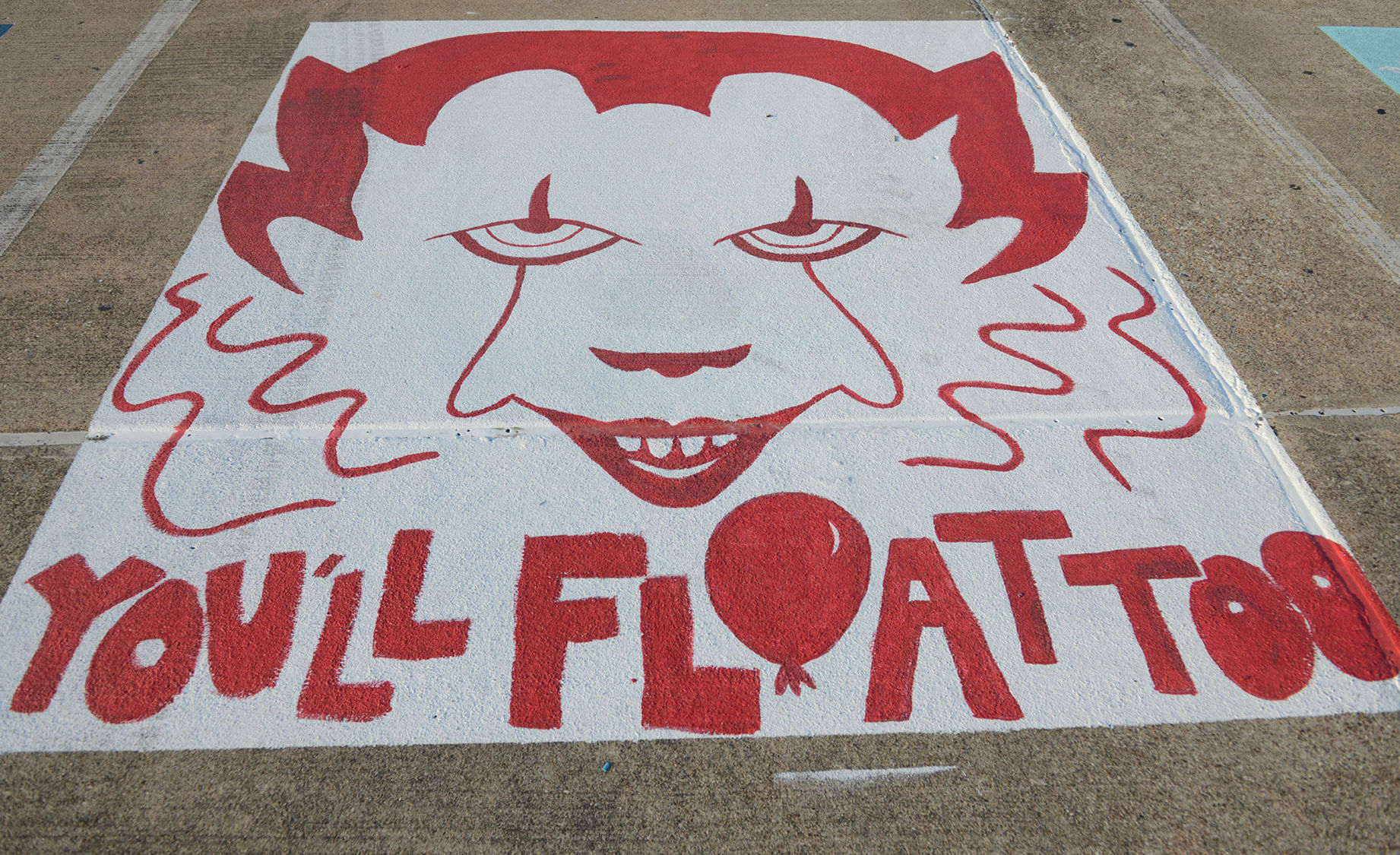 A&M Consolidated HS painted parking spots